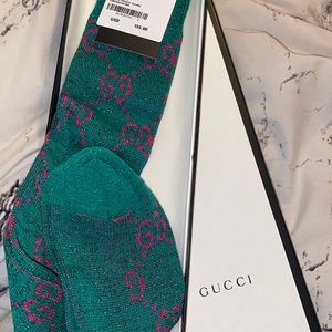 Green & Pink Gucci socks .